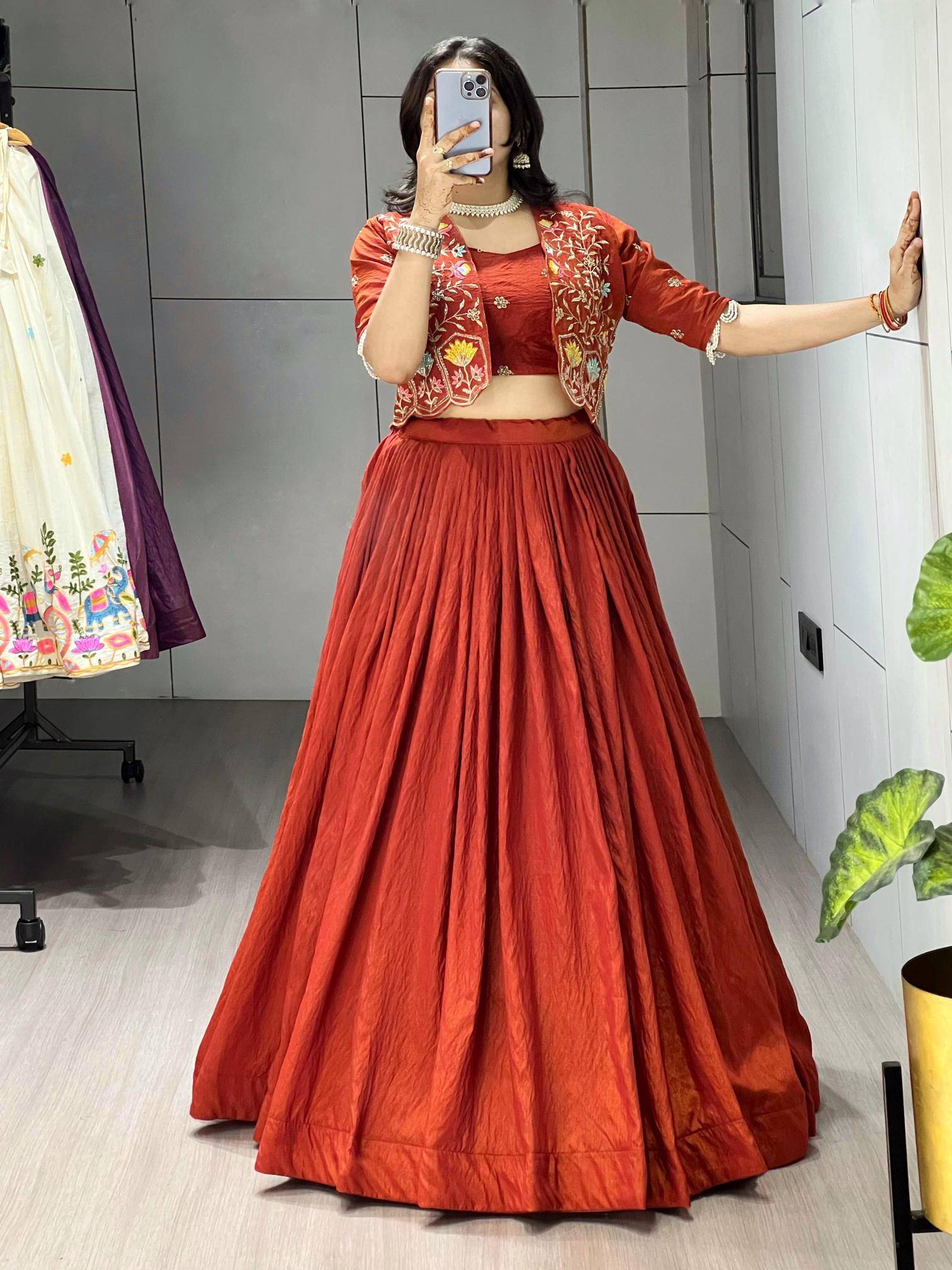 GRTN 8228 RSTORG Vichitra Affordable lehenga choli sets
